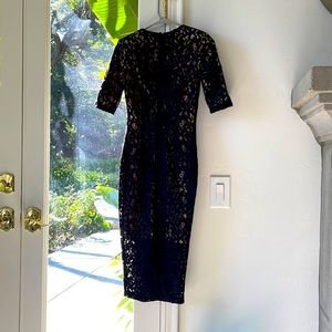 Misha Collection Black Lace Cocktail Dress Size XS